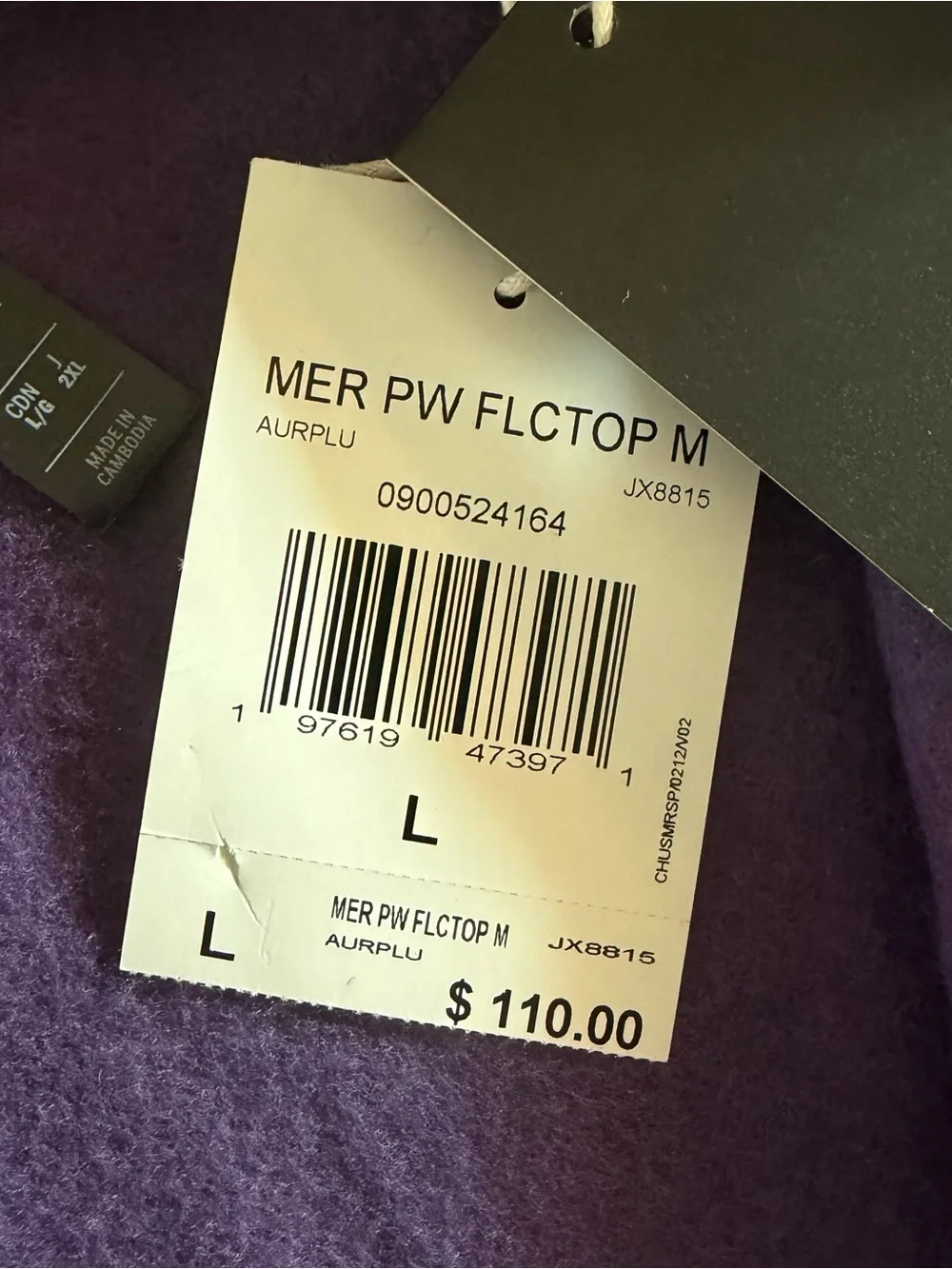 adidas Men’s Purple Mercedes AMG Petronas Formula One Team Fleece Top